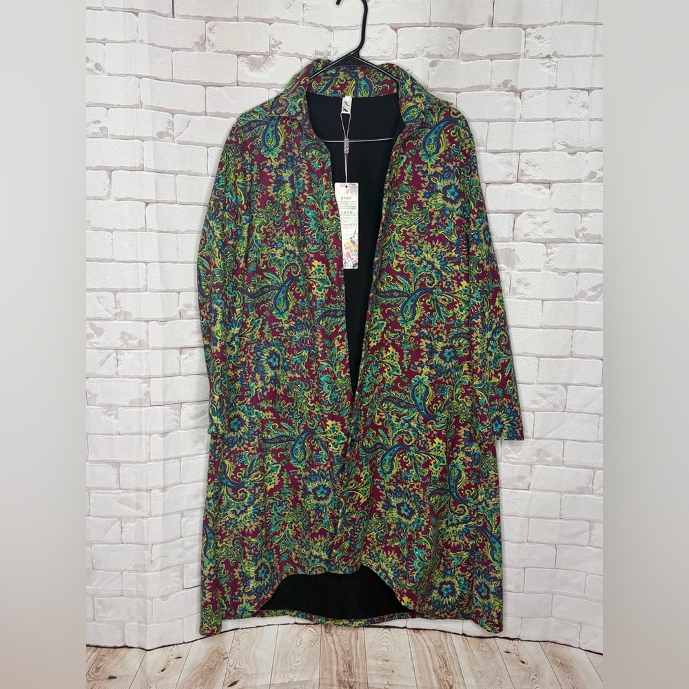 Hong Ye (Red Leaf) Boho Paisley Tapestry Statement Coat‎ | Artistic Eclectic